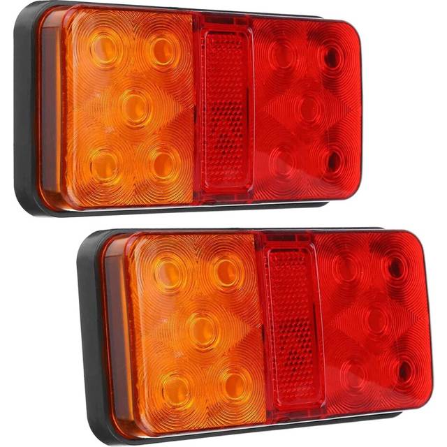 2Pcs 12V 10LED Waterproof Truck Trailer Tail Light Indicator