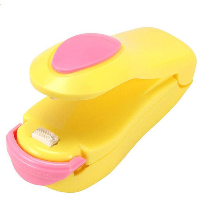 (yellow) Mini Plastic Bag Sealer Machine Storage Bag Clip Sealing Storage Machine