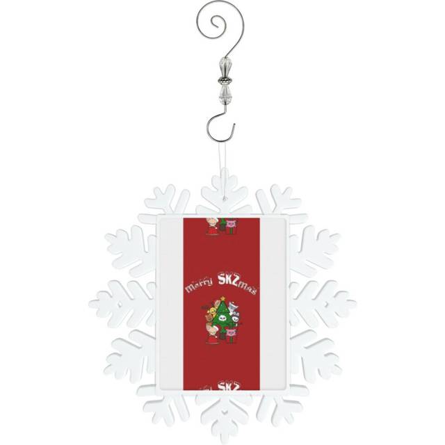 (Stray Kids OT8 Merry SKZmas Print=4128) Christmas Ornament Snowflake Tree Decoration Car Hanging Charm Gift with Hook Keepsake for Friends Family