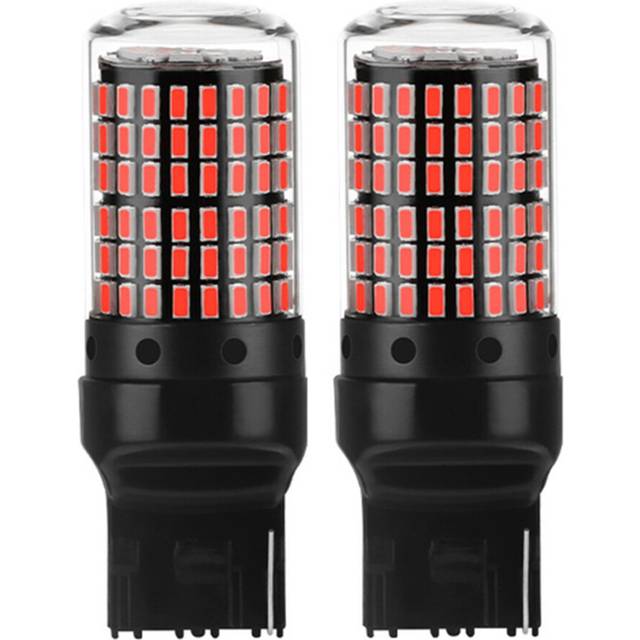 2X Car 3014 144Smd Canbus T20 7440 W21W LED Bulbs for Turn Red