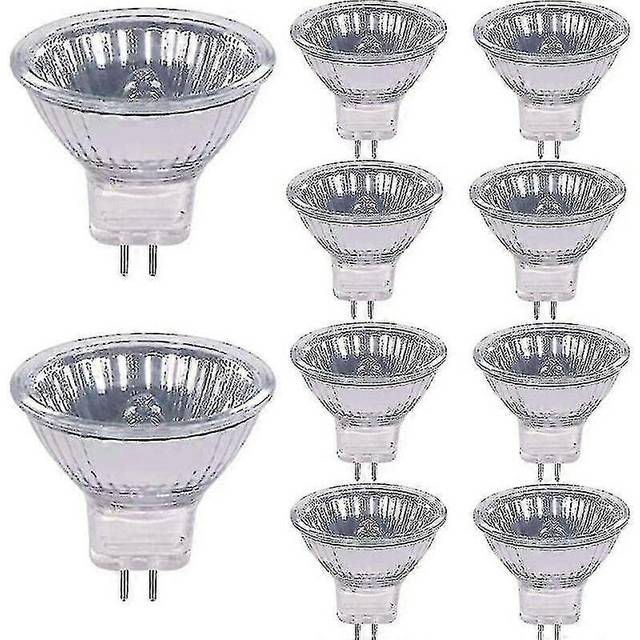 (As show, One size) Halogen Bulbs 20w 12v Gu4 Base 2800k Warm White Dimmable, Pack Of 10