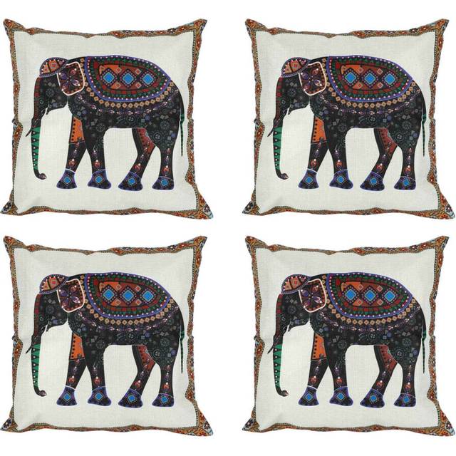 4X Knitted Elephant Cotton Linen Throw Pillow Case Cushion Cover Decor