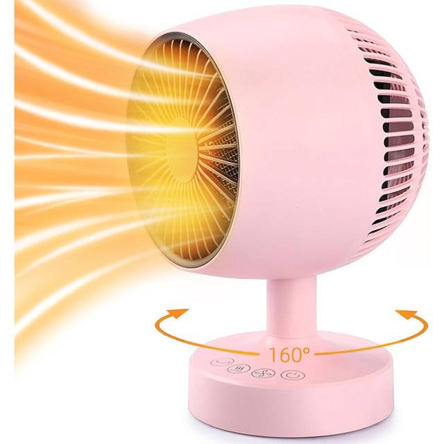 (Pink) Space Heater,Small Space Heater,1200W Desk Heater for Office,160Ã Lateral Auto Oscillating,3 Gears Adjustable,PTC Ceramic Heating