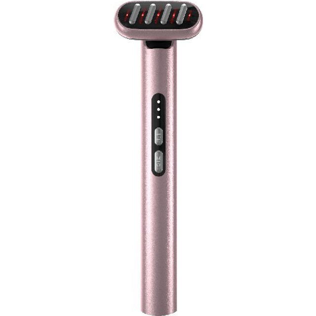 Chronus 7 in 1 facial anti-wrinkle massager, red light therapy device with heat therapy, micro current, LED beauty wand(pink)