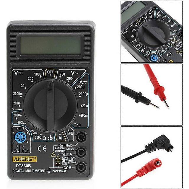 (As show, One size) 100% New Upgraded LCD Digital Multimeter DT-830 Electric Voltmeter Ammeter Ohm Tester AC/DC 750/1000V Amp Volt DT-830B home tester