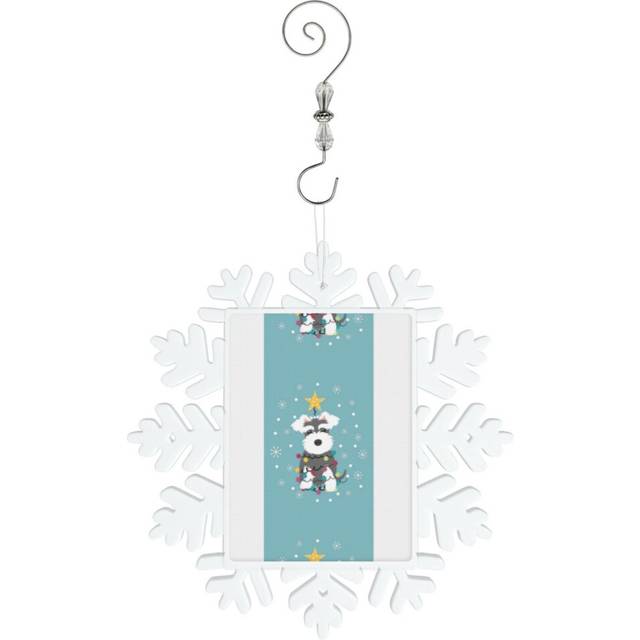 (Salt And Pepper Miniature Schnauzer Christmas Tree=7916) Christmas Ornament Snowflake Tree Decoration Car Hanging Charm Gift with Hook Keepsake for F