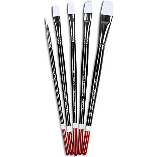 Angelus Paint Brush Set Round Flat Angular Artist Acrylic Paint Brush Set Shoe paint Brush set (5 pcs)