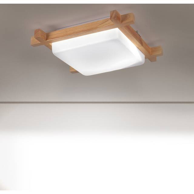 Square Wooden Ceiling Lamp Indoor Ceiling Light Led Ceiling Lamp Modern Ceiling Light 6000K for Bedrooms,Living Rooms Hallways