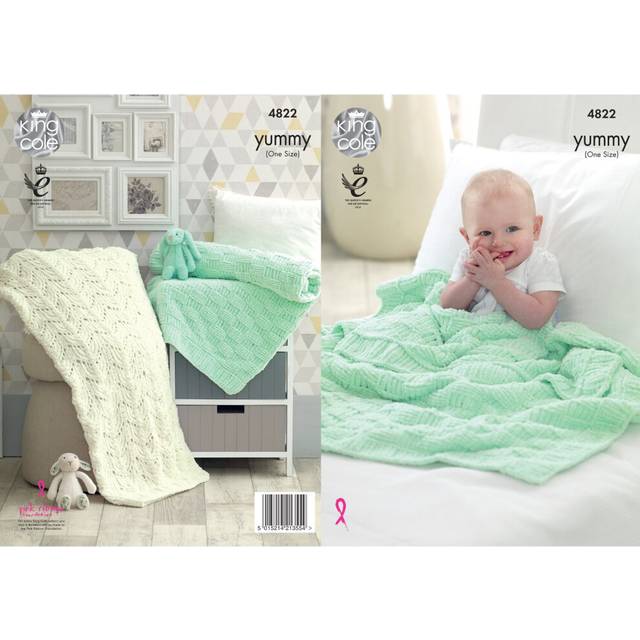 King Cole 4822 Chunky Knitting Pattern Baby Comfort Blanket