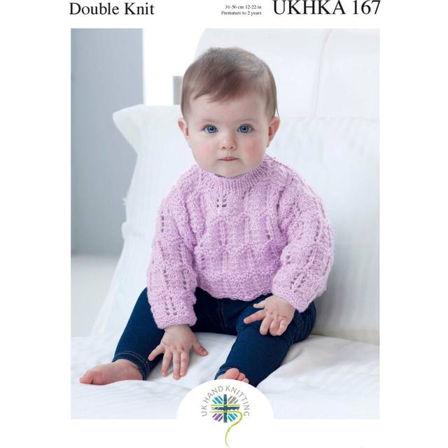 UKHKA 167 DK Knitting Pattern Baby Cardigan & Sweater
