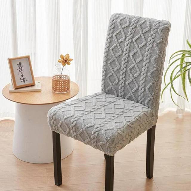 (gray, W38-50cm/H45-60cm) Chair Covers For Dining Chairs Velvet Floral Stretch Dining Room Chair Cover Kitchen Parsons Chair Slipcovers