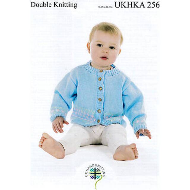 UKHKA 256 DK Knitting Pattern Baby Cardigan & Cot Blanket