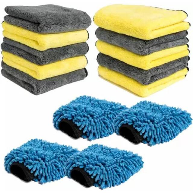 (14-Piece) Pro-Kleen Microfibre Cloth & Mitt Set