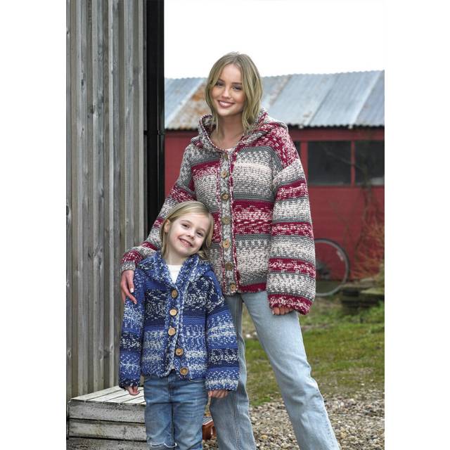 James c brett aran cardigans pattern jb918 51 - 122/127 cm intermediate knit