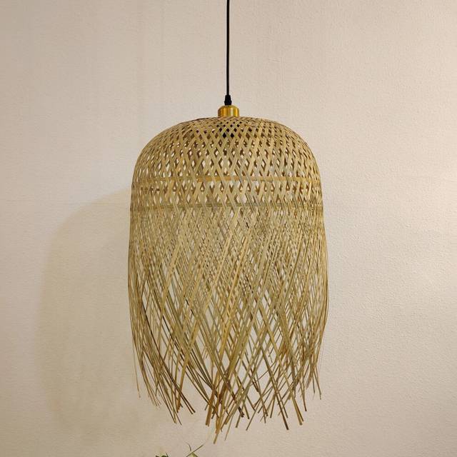 (37cm*37cm*50cm) Modern Bamboo Pendant Light: Natural Bird Nest Design for Restaurants, Cafes, and Home Decor