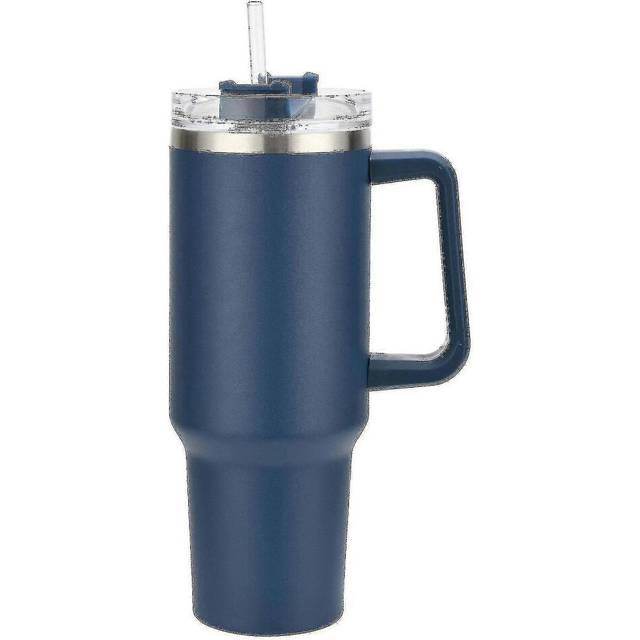 (Navy Blue, One size) Stanley Adventure Quencher Travel Tumbler 40oz Stainless Steel Insulated Beer Cup With Handle