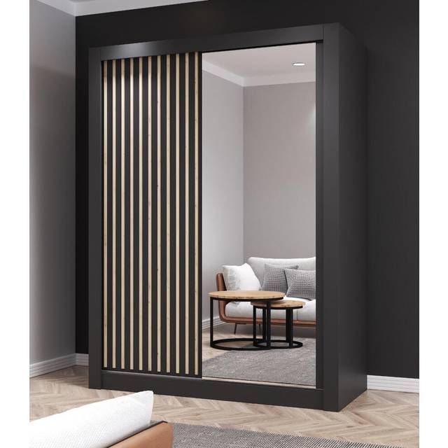 (BLACK, 180CM) FHI-kingston Modern Sliding Door Wardrobe