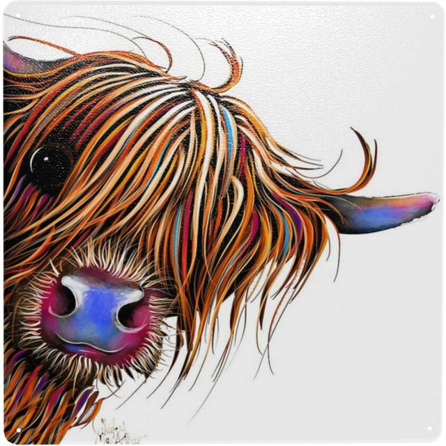"(HiGHLaND CoW PRiNT SCoTTiSH ' SuGaR LuMP ' BY SHiRLeY MacARTHuR=4160) Metal Tin Sign 12x12"" Wall DÃ©cor Cafe Bar Beer Pub Signs Christmas Gift"
