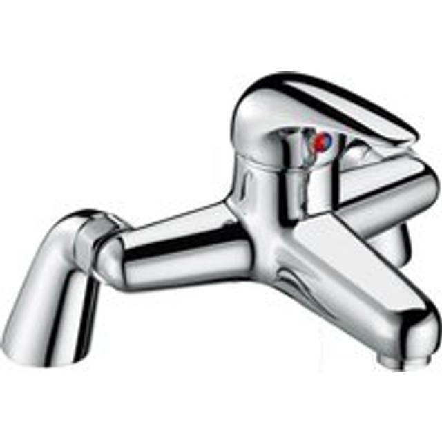 Chrome Modern Design Deck Mounted Bath Filler Tap - Silver - One Size