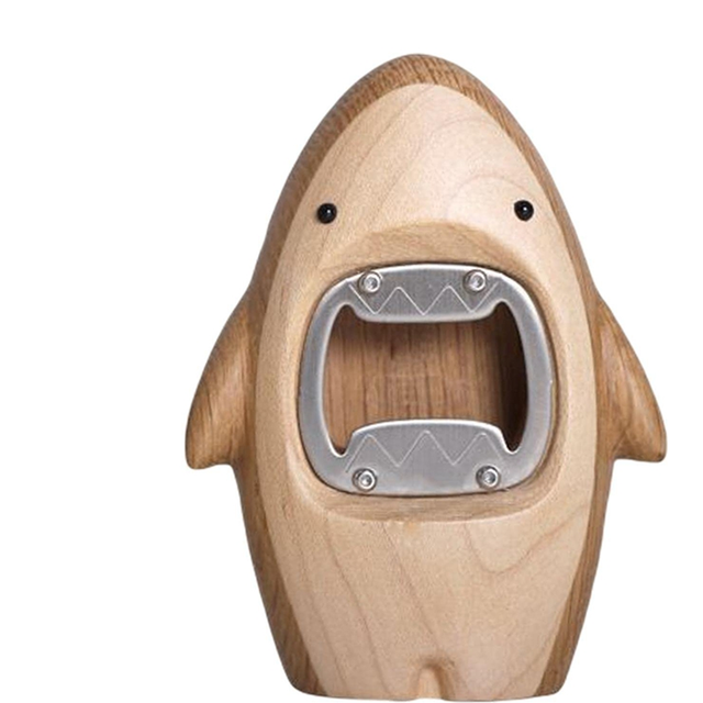 Wooden Shape Wine Beer Bottle Opener Home Ornament Light Color