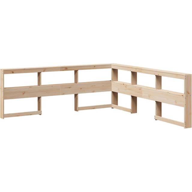 vidaXL Bookcase Headboard L-Shaped 200 cm Solid Wood Pine - Brown