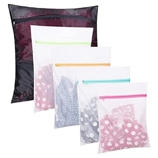 Set of 5 Mesh Laundry Bags-1 Extra Large, 2 Big & Medium