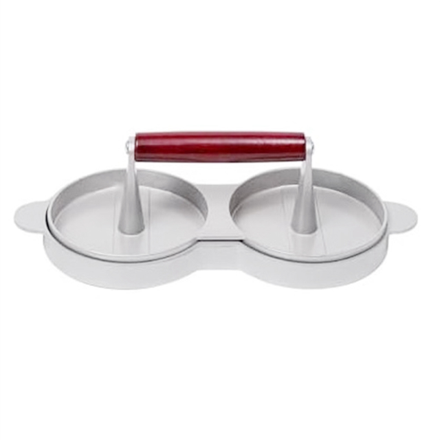 Double Hamburger Press,Aluminium Alloy Burger Patty Maker with Handle