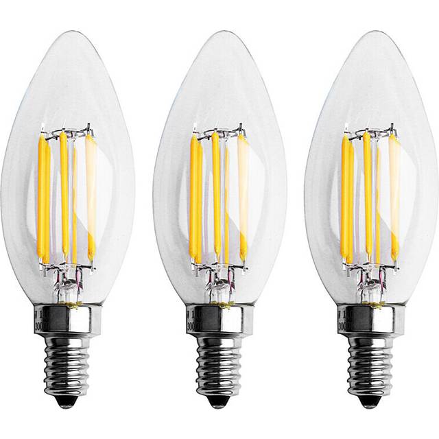 3X Dimmable E12 6W COB Candle Flame Filament LED Light Bulb Lamp 10 x 3.5cm