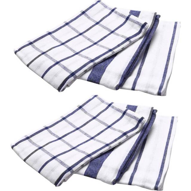 6Piece High Quality Blue White Striped Tea Towel Kitchen Towel Napkin Table Cloth 100% Cotton Woven Fabric