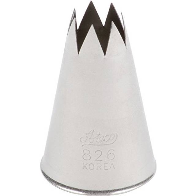 Ateco # 826 - Open Star Pastry Tip 1/2'' Opening Diameter- Stainless Steel