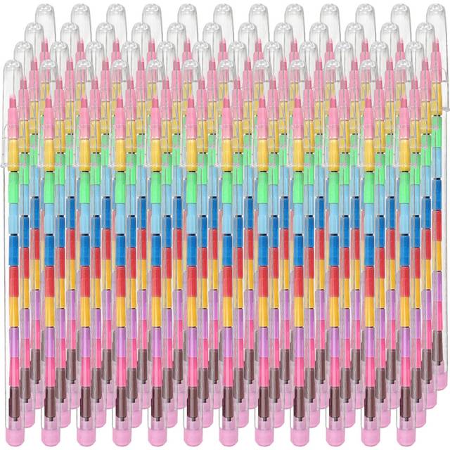 48pk Swap Point Crayon Rainbow Pencils | Twistable Crayons, Mini Colouring Pencils for Party Bags, Crayons Party Bag Fillers, Mini Crayons for Party