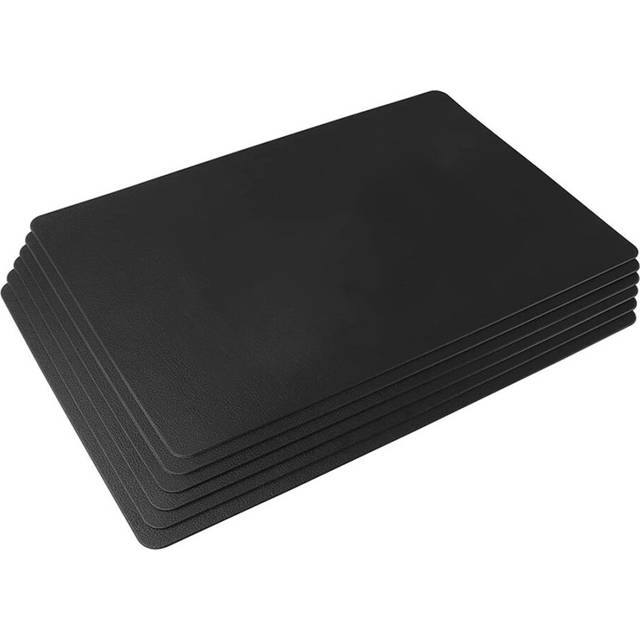 Place Mats PU Leather Christmas Placemats Black Sets of 6 Table Washable Waterproof 45X30cm