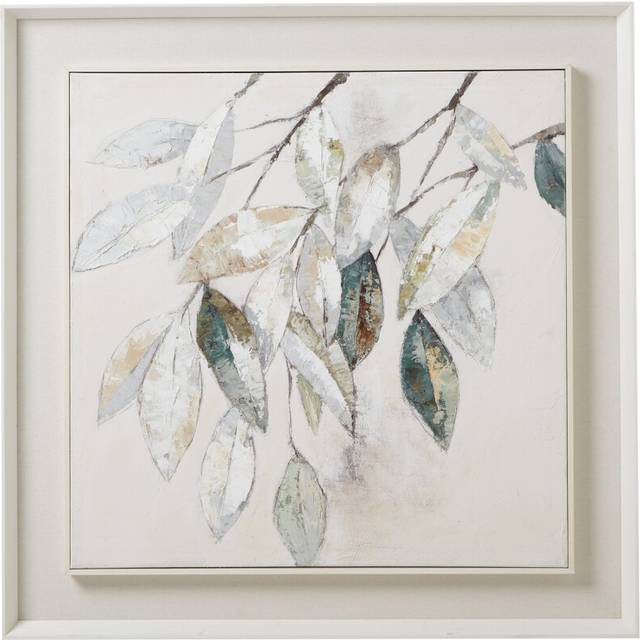 Dolce Mottle Leaf Framed Painting on Canvas - Wood - L5 x W100 x H100 cm - Brown