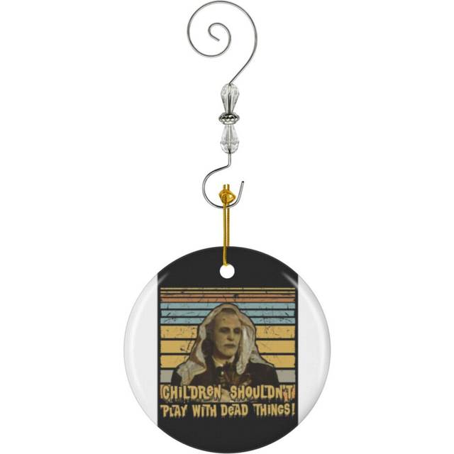 (Children Shouldnt Play With Dead Things Horror Movie-5641) Christmas Ornaments Ceramic Charm with Hook Crystal Handmade Xmas Tree Decorations Keepsak