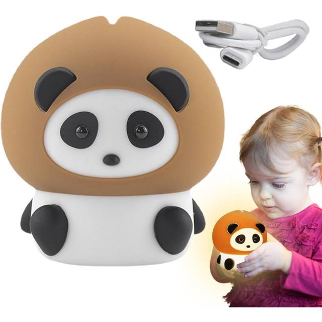 Panda Night Light,7Colors Variable Night Light Rechargeable LED Silicone Night Light with Cord, Panda Christmas Night Light Gift for Girl and Kid