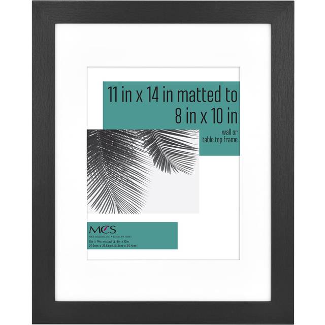 MCS Studio Gallery Frame  Black Woodgrain  11 x 14 in matted to 8 x 10 in   Single