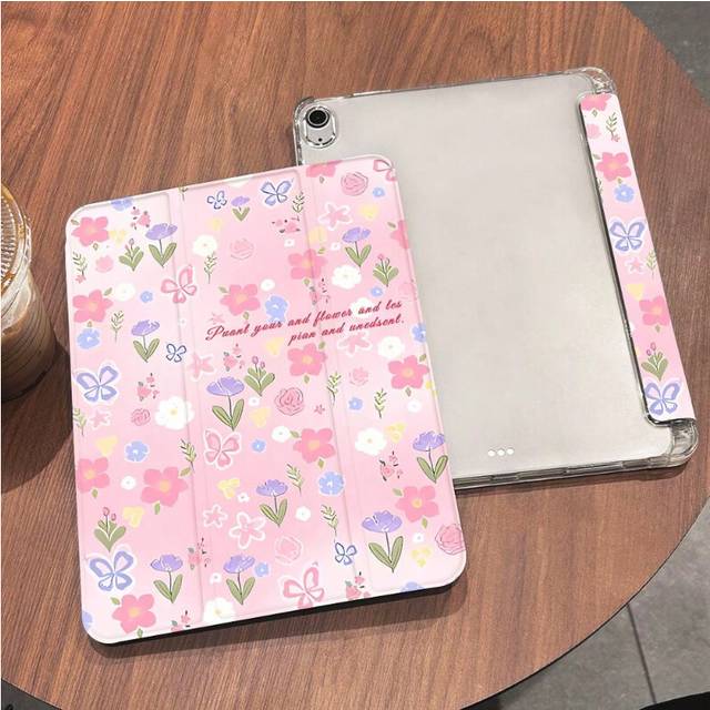 (Small Flower Butterf, Air 4th 5th 10.9) Pink Floral Pattern for IPad Air 6 Case IPad 10th