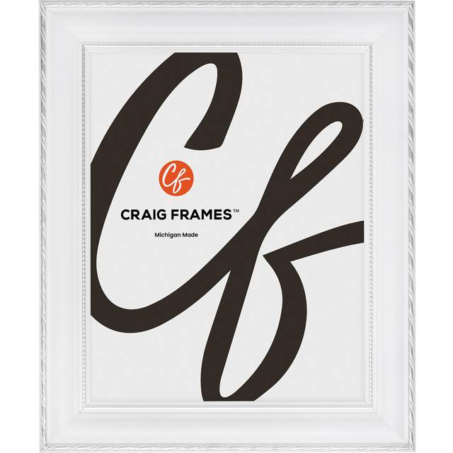 Craig Frames Victoria  7x10 Picture Frame  Ornate White and Silver