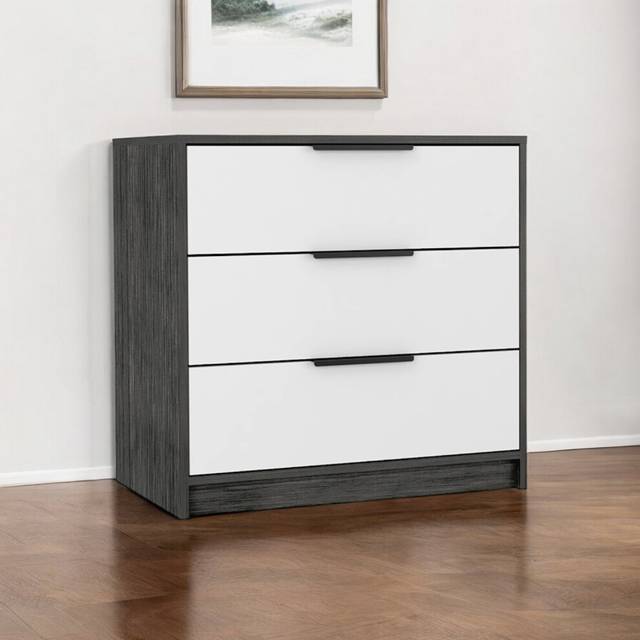 28 White and Gray Three Drawer Dresser