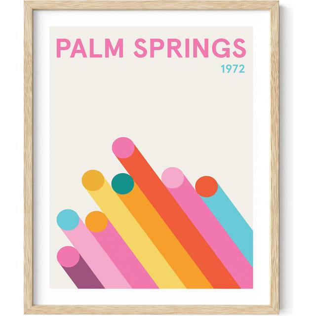 HAUS AND HUES Retro Vintage Poster: Pink Abstract Aesthetic Picture  Colorful Modern City Wall Art  Danish Travel Art Print  Bright Geometric Wall Dec
