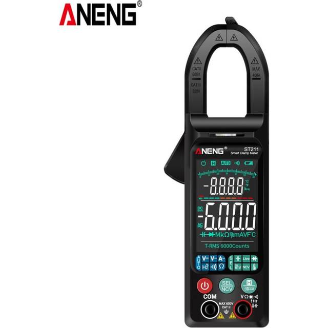 (black) Aneng St211 6000 Counts Digital Ac Current Clamp Meter 400a Automatic Range Multimeter With