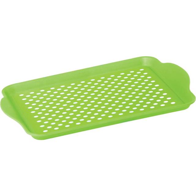 OGGI Anti Slip Serving Tray with Handles Green Rectangle Tray  Ideal Tray for Eating  Breakfast Tray  Food Tray  Appetizer Tra