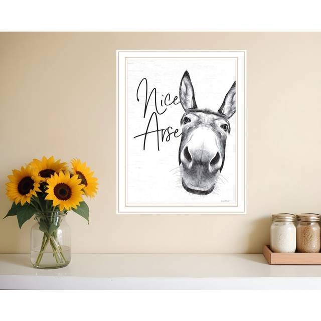 Nice Arse White Framed Print Bathroom Wall Art