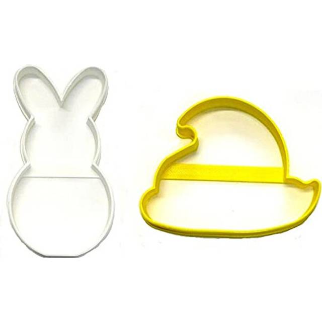 EASTER CHICK AND BUNNY MARSHMALLOW CANDY SET OF 2 COOKIE CUTTERS MADE IN USA PR1549