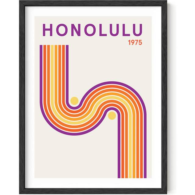 HAUS AND HUES Retro Vintage Travel Posters - Abstract Art  Honolulu Poster  Vintage Posters For Room Aesthetic Vintage  Hawaiian Art Work  City Art  V