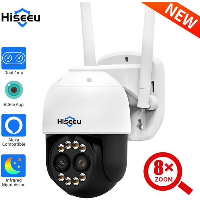 8MP 4K PTZ Wifi IP Camera Outdoor Security Protection 8X Zoom Dual Lens CCTV Video Surveillance Camera Ai Human Detect