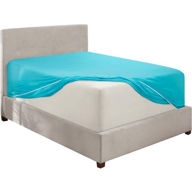 Hearth & Harbor Beach Blue California King Fitted Sheet  Extra Deep Pocket Cal King Fitted Sheet Only  1800 Microfiber Fitted Bed Sheet  Ultra Soft Fi
