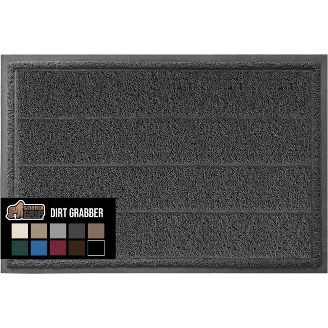 Gorilla Grip Dirt Grabber Mesh Door Mat  LowProfile  Stain and Fade Resistant Heavy Duty Quick Dry Striped Doormat  Mats for In