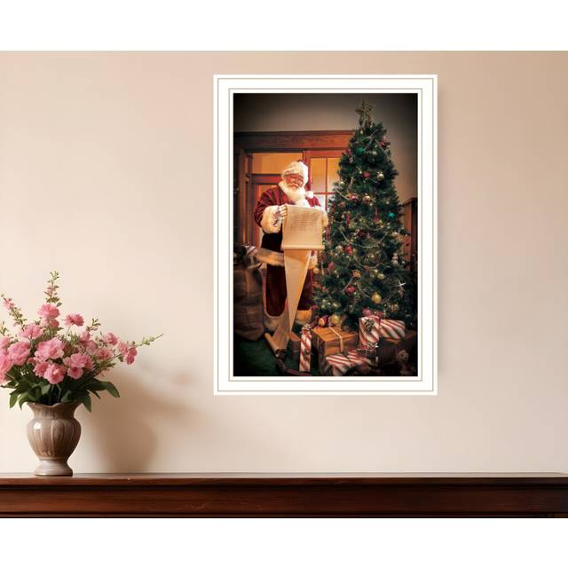 Naughty Or Nice White Framed Print Wall Art