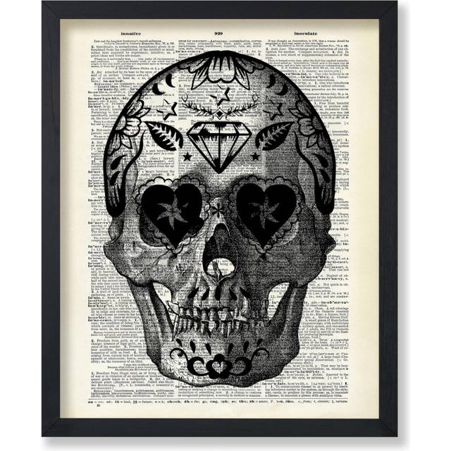 Poster Master Dictionary Art Poster  Retro Sugar Skull Print  Tattoo Art  Day of the Dead Art  Gift for Men  Women  Cool Go